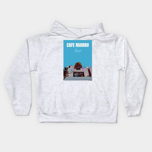 Cafe Mambo Poster Blue Kids Hoodie by simplythewest